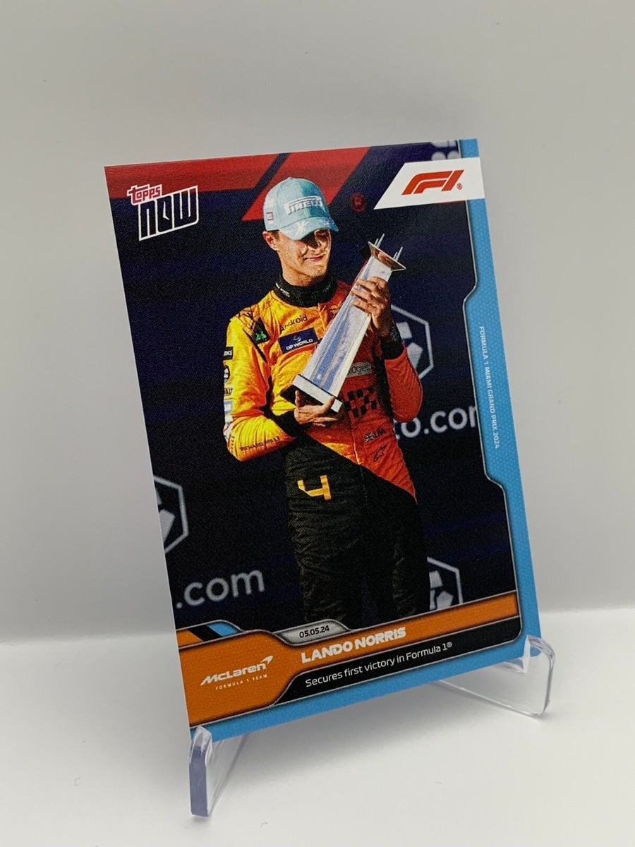 Physical copy of Lando Norris 2024 Formula 1 Topps NOW card 12