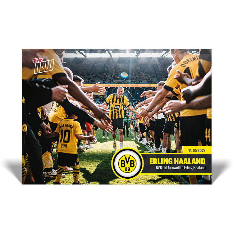 Erling Haaland 2022 BVB Topps NOW farewell card 6