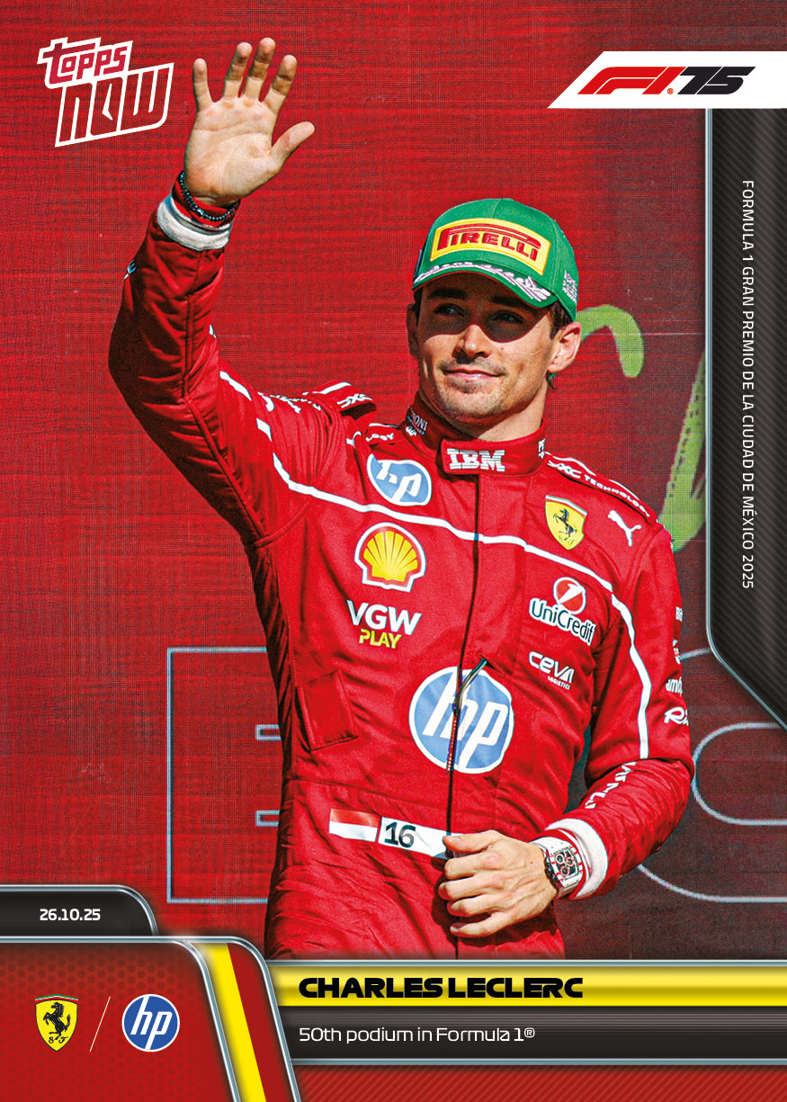 Charles Leclerc 2025 Formula 1 Topps NOW 50th podium card 74