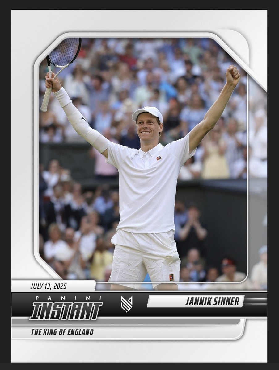 Jannik Sinner 2025 Panini Instant Tennis Wimbledon card JS-6
