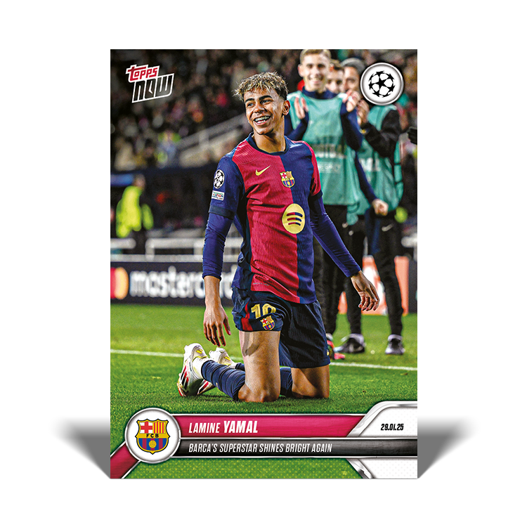 Lamine Yamal 2024-25 UEFA Champions League Topps NOW card 92