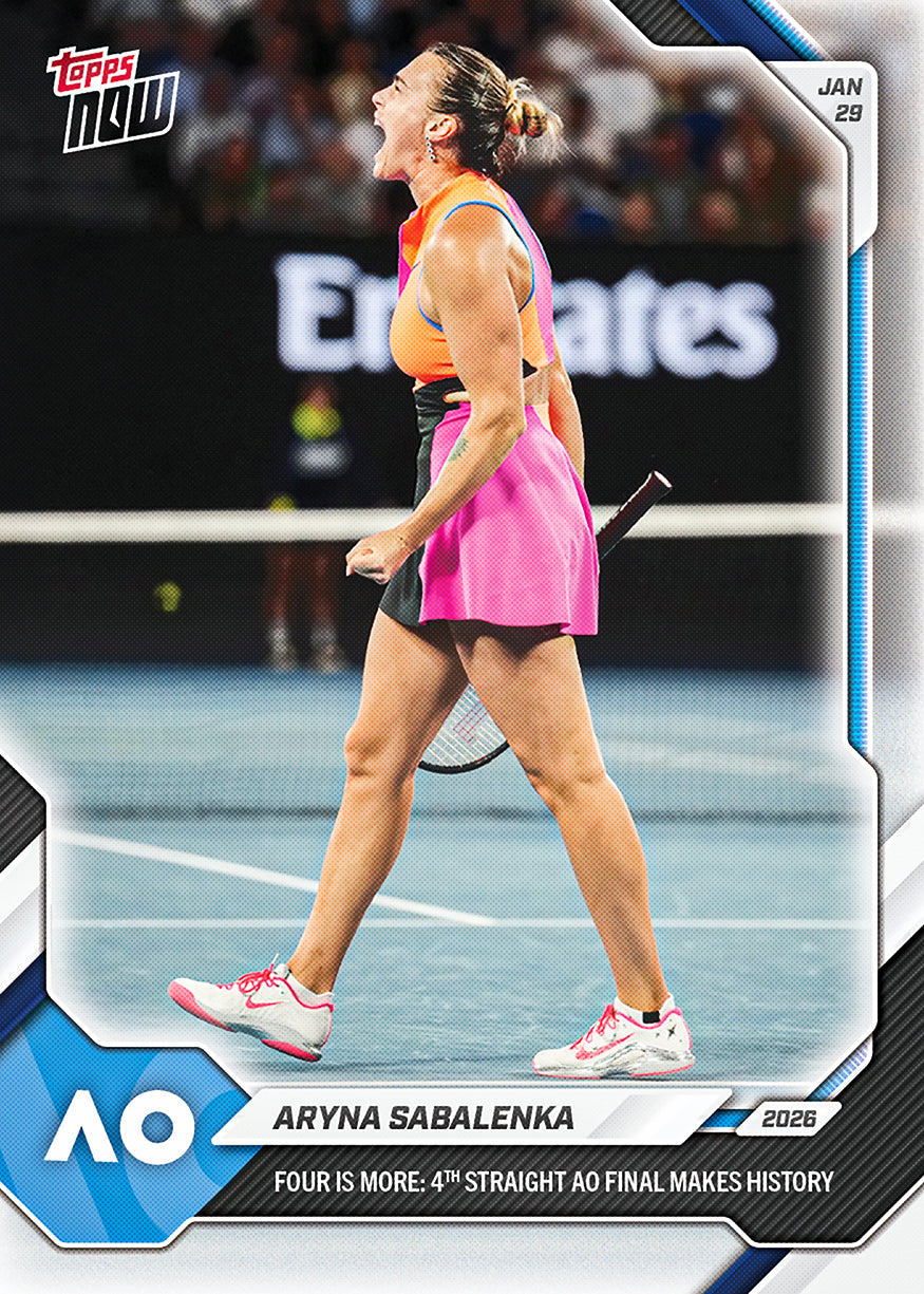 Aryna Sabalenka 2026 Topps NOW Tennis card 6